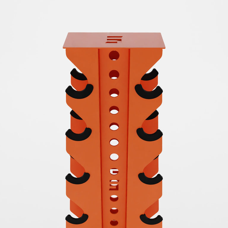 orange bravo 5-tier vertical dumbbell storage rack top