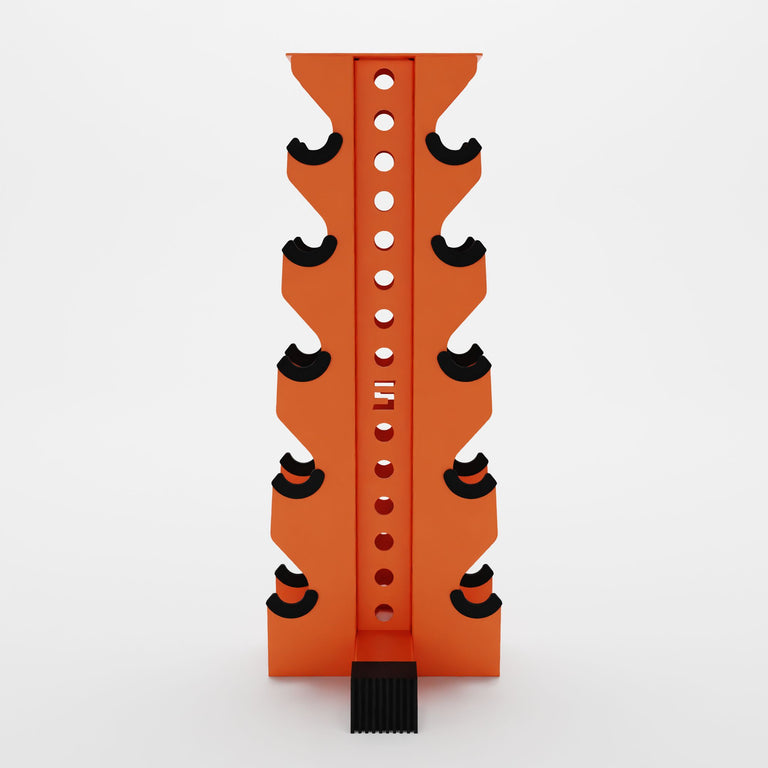 orange bravo 5-tier vertical dumbbell storage rack