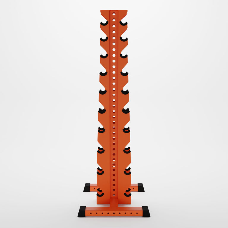 orange delta 10-tier vertical dumbbell storage rack