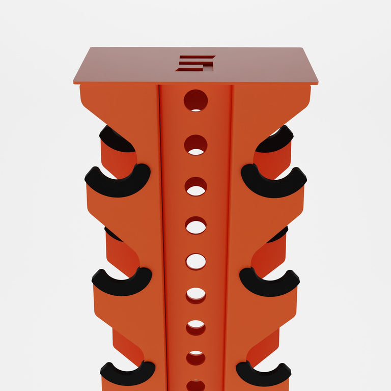 orange delta 10-tier vertical dumbbell storage rack top