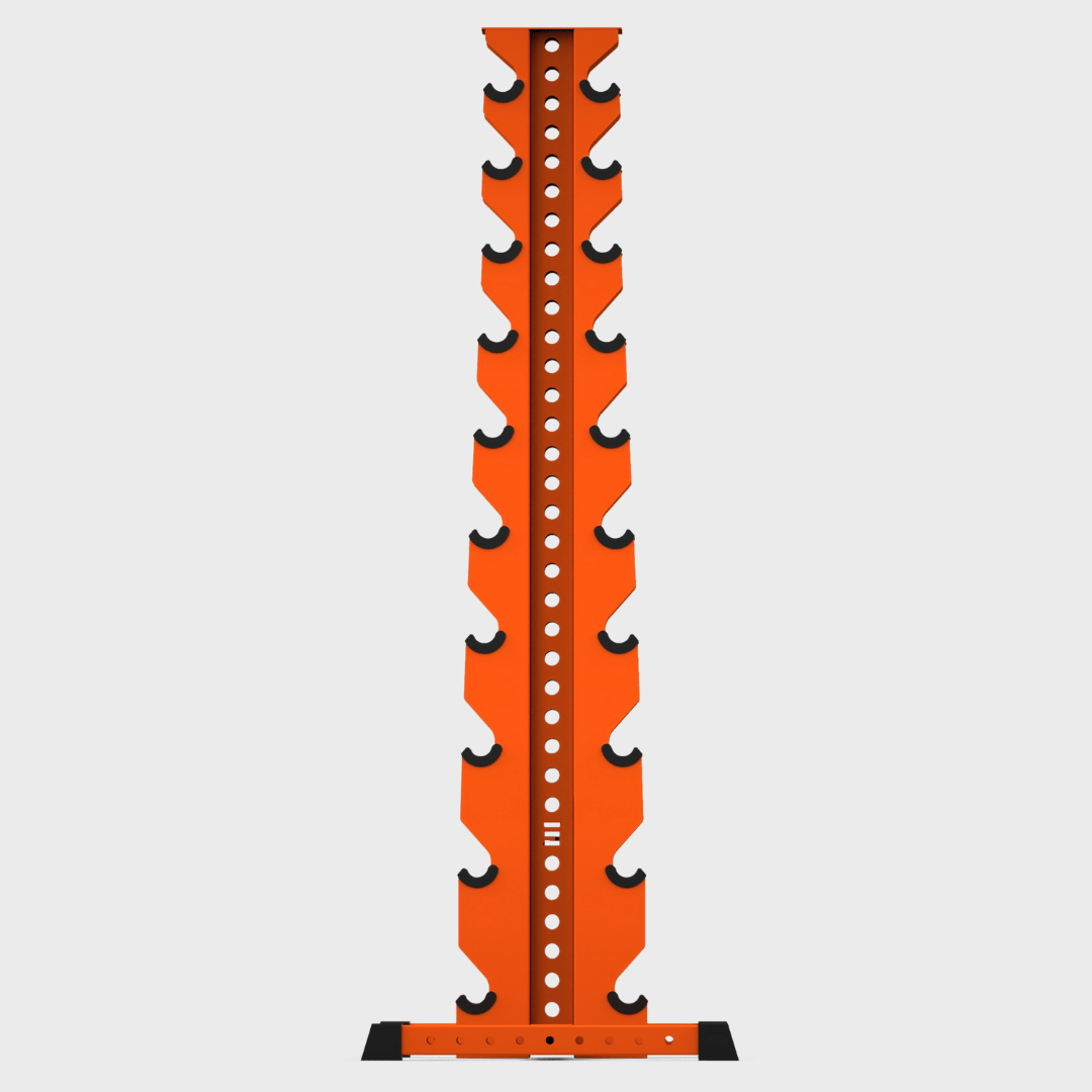 orange delta 10-tier vertical dumbbell storage rack