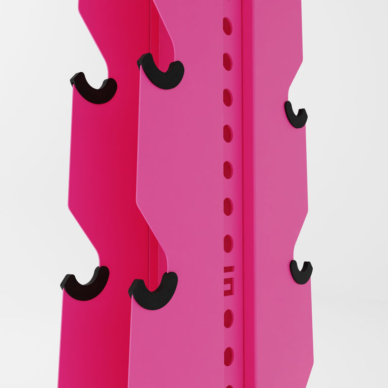 pink alpha elite vertical dumbbell storage rack middle