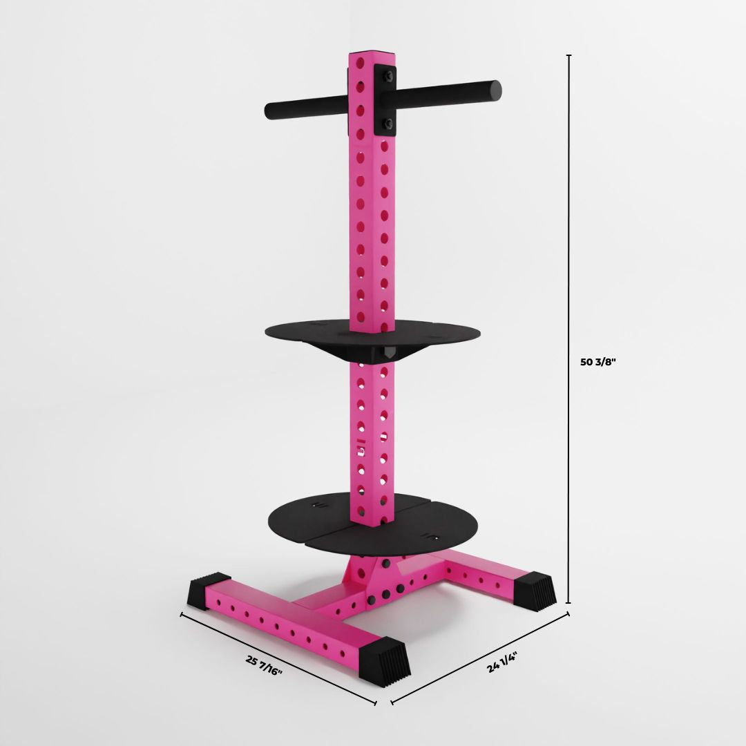 pink alpha pk vertical hybrid plate and kettlebell storage rack dimensions