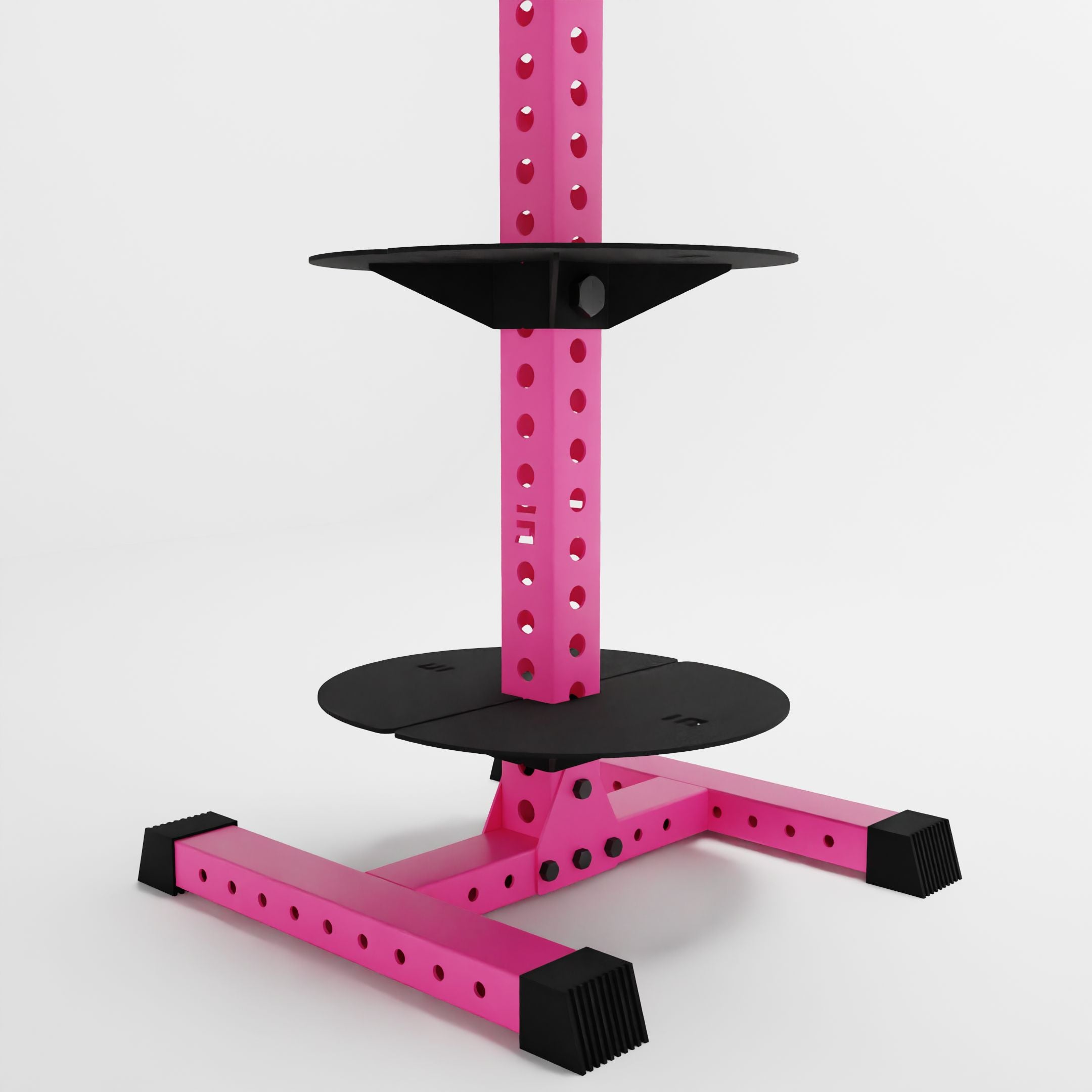 pink alpha pk vertical hybrid plate and kettlebell storage rack base