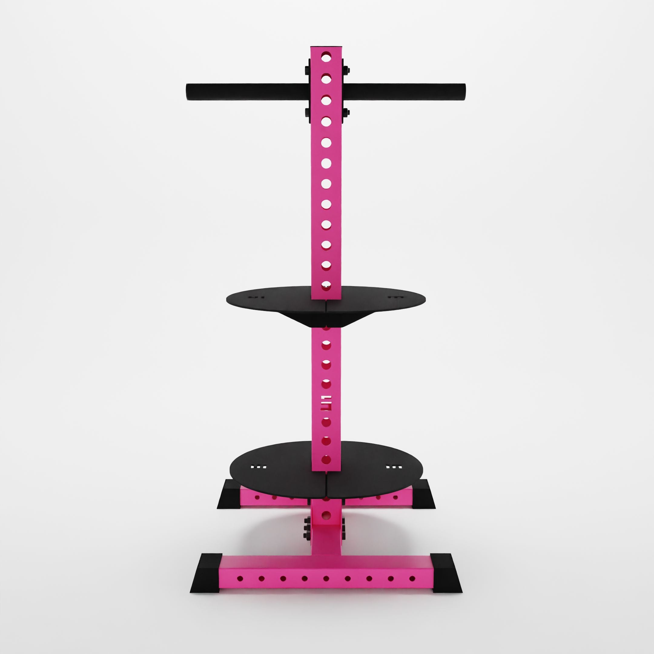 pink alpha pk vertical hybrid plate and kettlebell storage rack