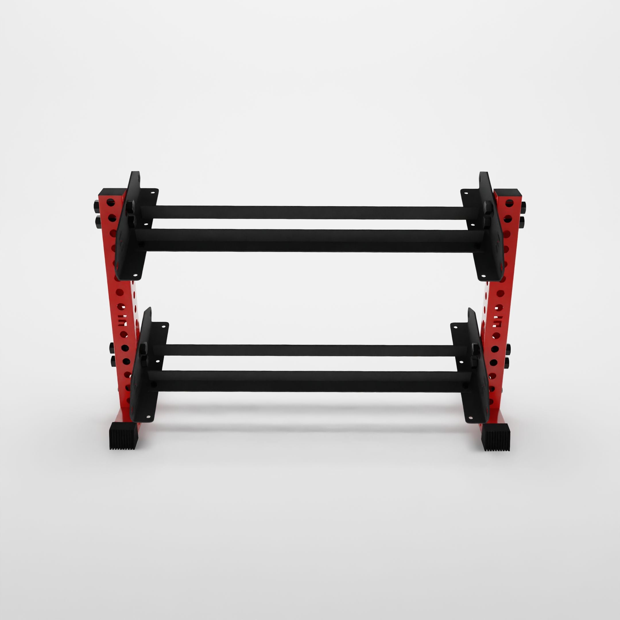 red 43-inch bravo 2-tier horizontal dumbbell rack