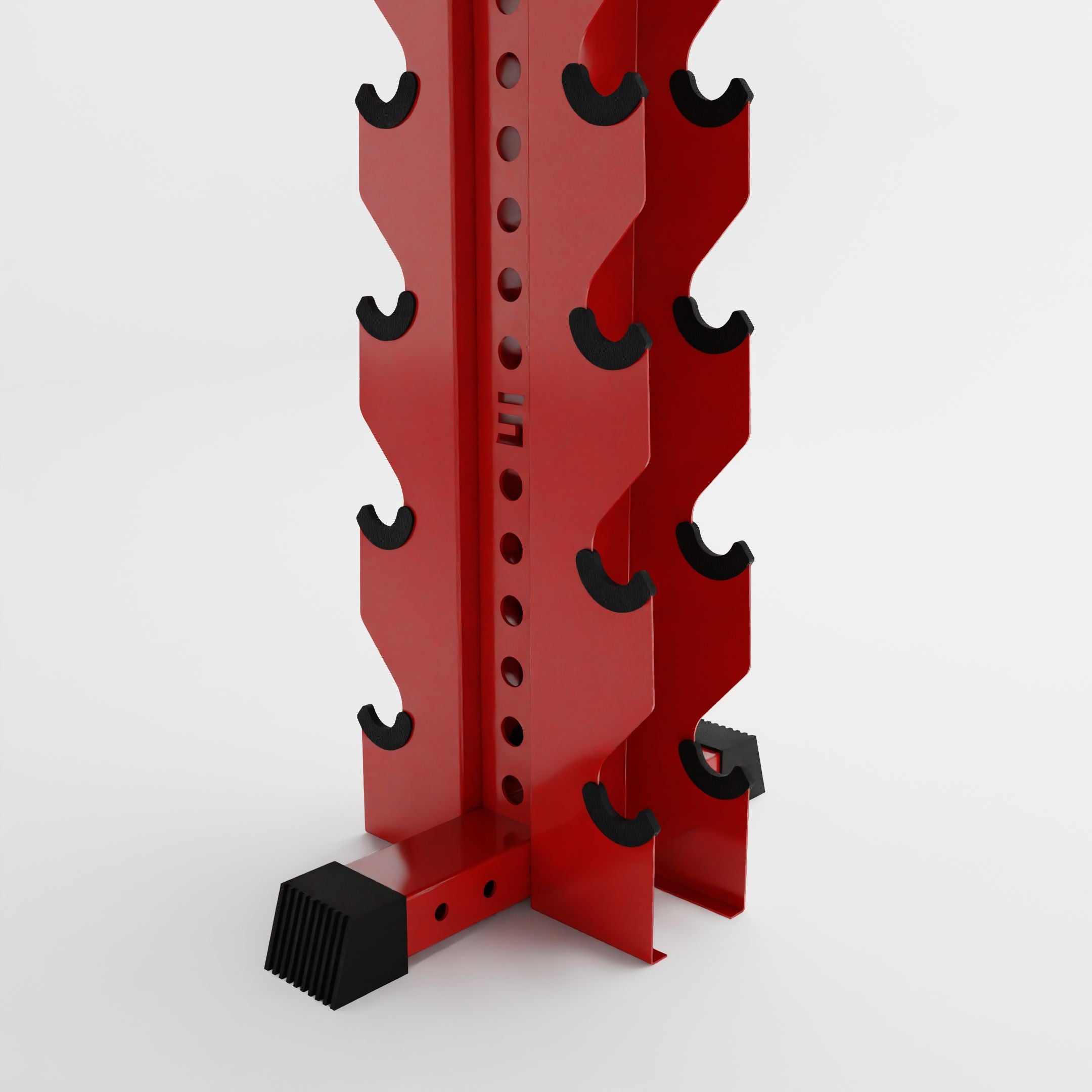 red alpha 8-tier vertical dumbbell storage rack base