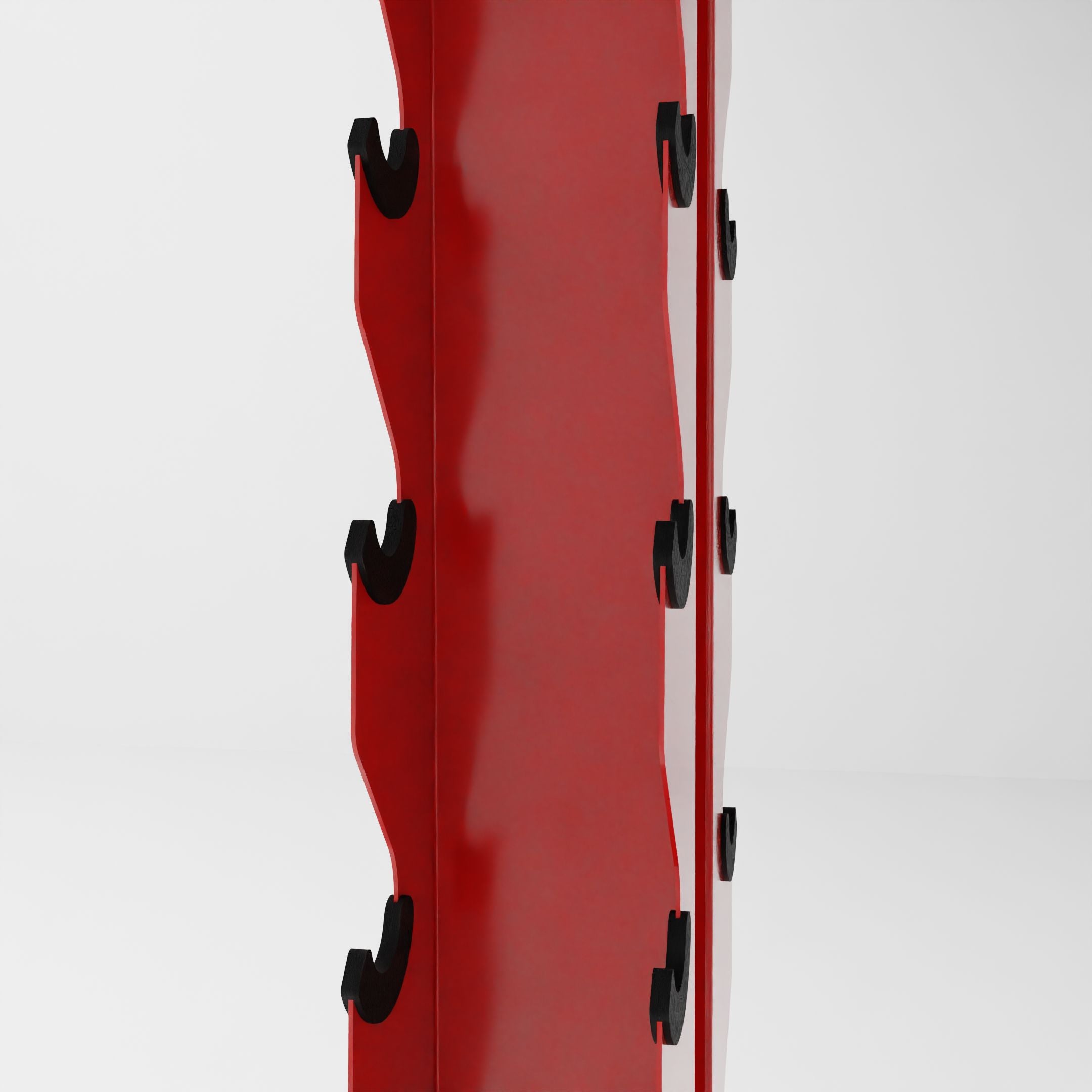 red alpha 8-tier vertical dumbbell storage rack middle side view