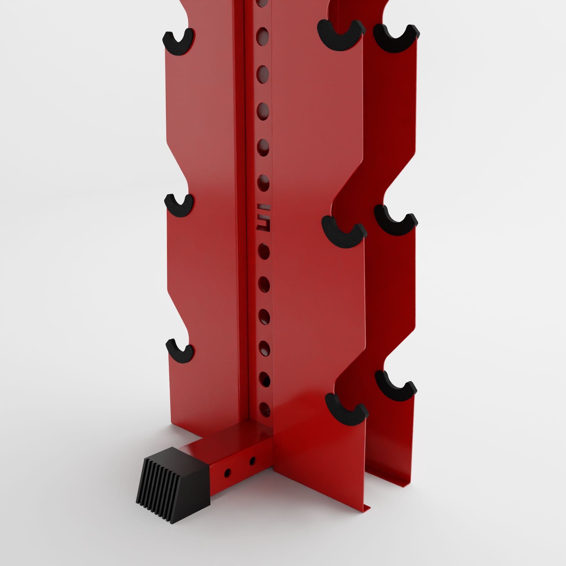 red alpha elite vertical dumbbell storage rack base