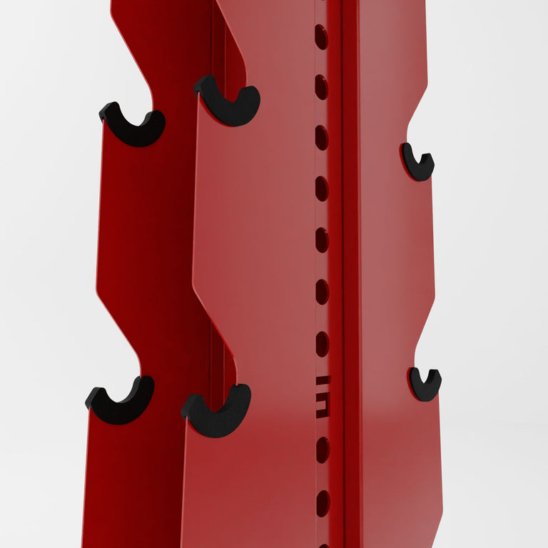 red alpha elite vertical dumbbell storage rack middle