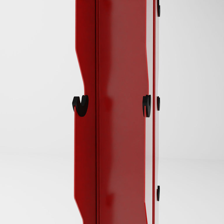 red alpha elite vertical dumbbell storage rack side profile