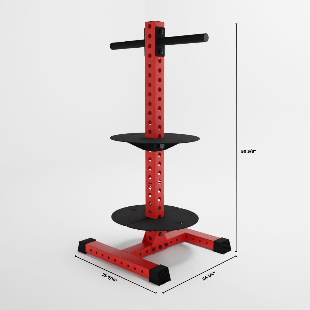 red alpha pk vertical hybrid plate and kettlebell storage rack dimensions