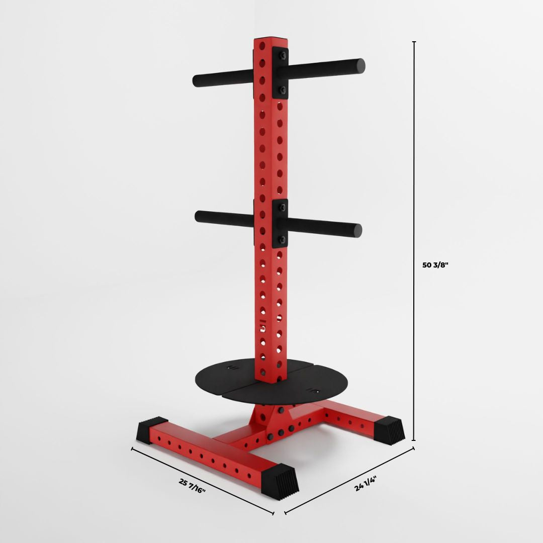 red alpha pk vertical hybrid plate and kettlebell storage rack dimensions