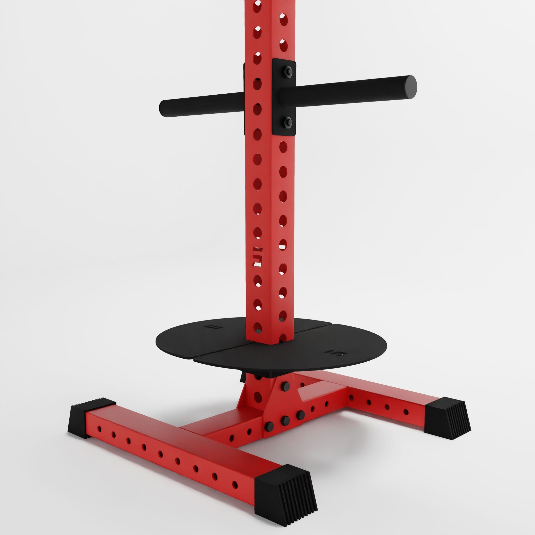 red alpha pk vertical hybrid plate and kettlebell storage rack base