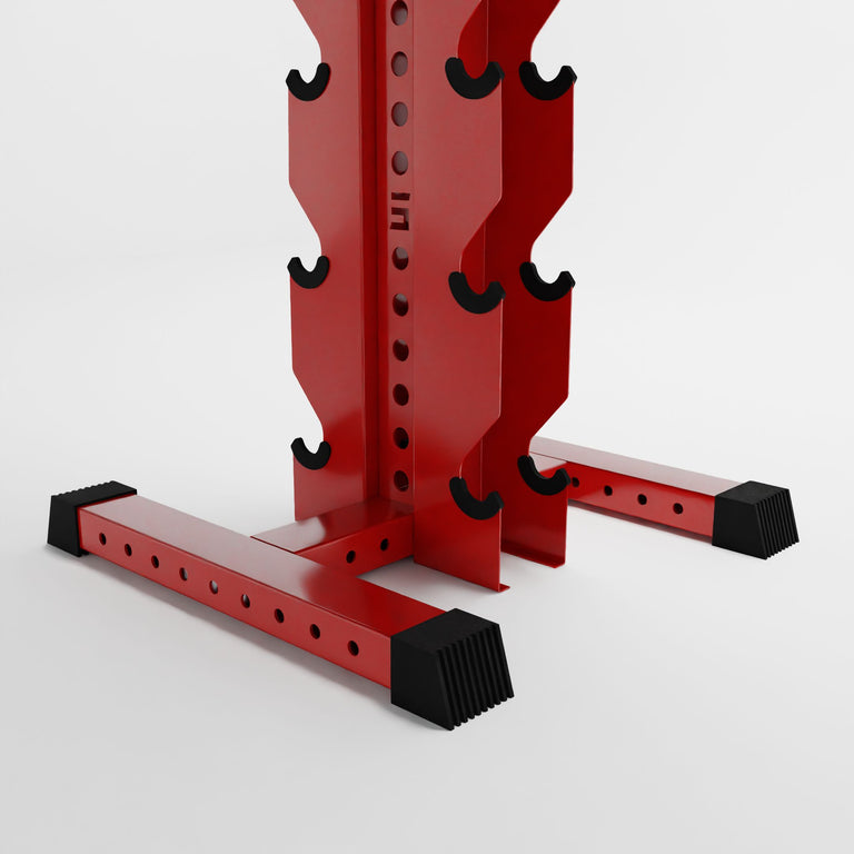 red delta 10-tier vertical dumbbell storage rack base