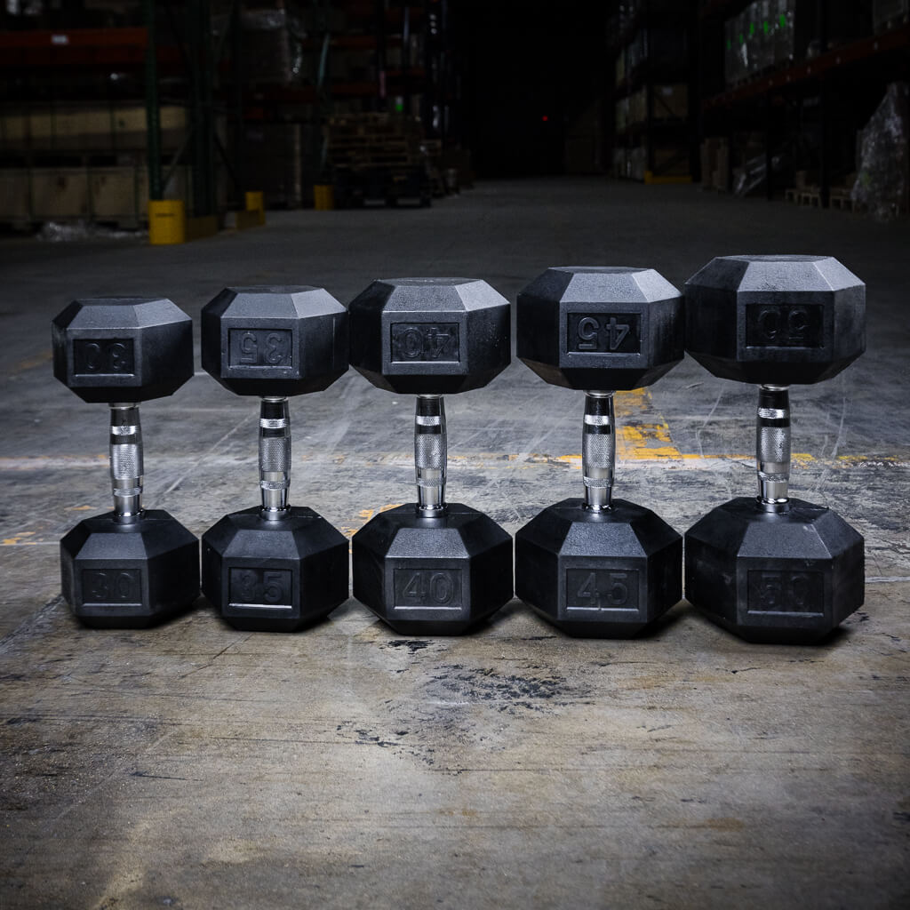 5-40lb PRx Rubber Hex Dumbbell Set