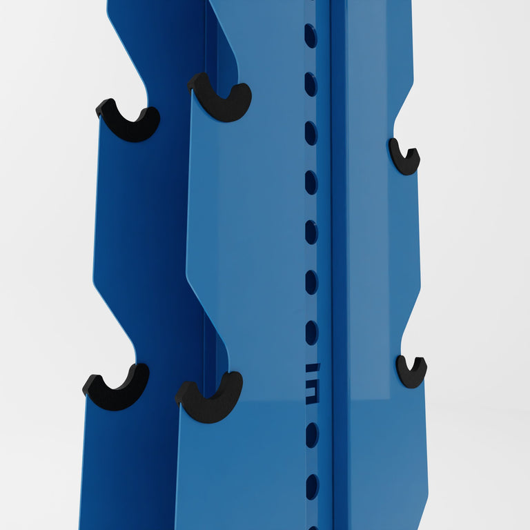 synergy blue alpha elite vertical dumbbell storage rack middle