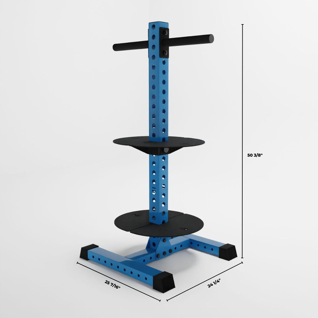 synergy blue alpha pk vertical hybrid plate and kettlebell storage rack dimensions