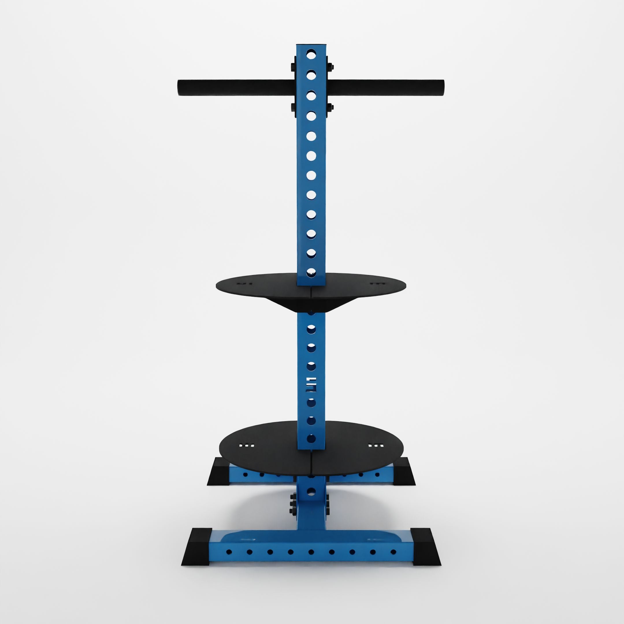 synergy blue alpha pk vertical hybrid plate and kettlebell storage rack