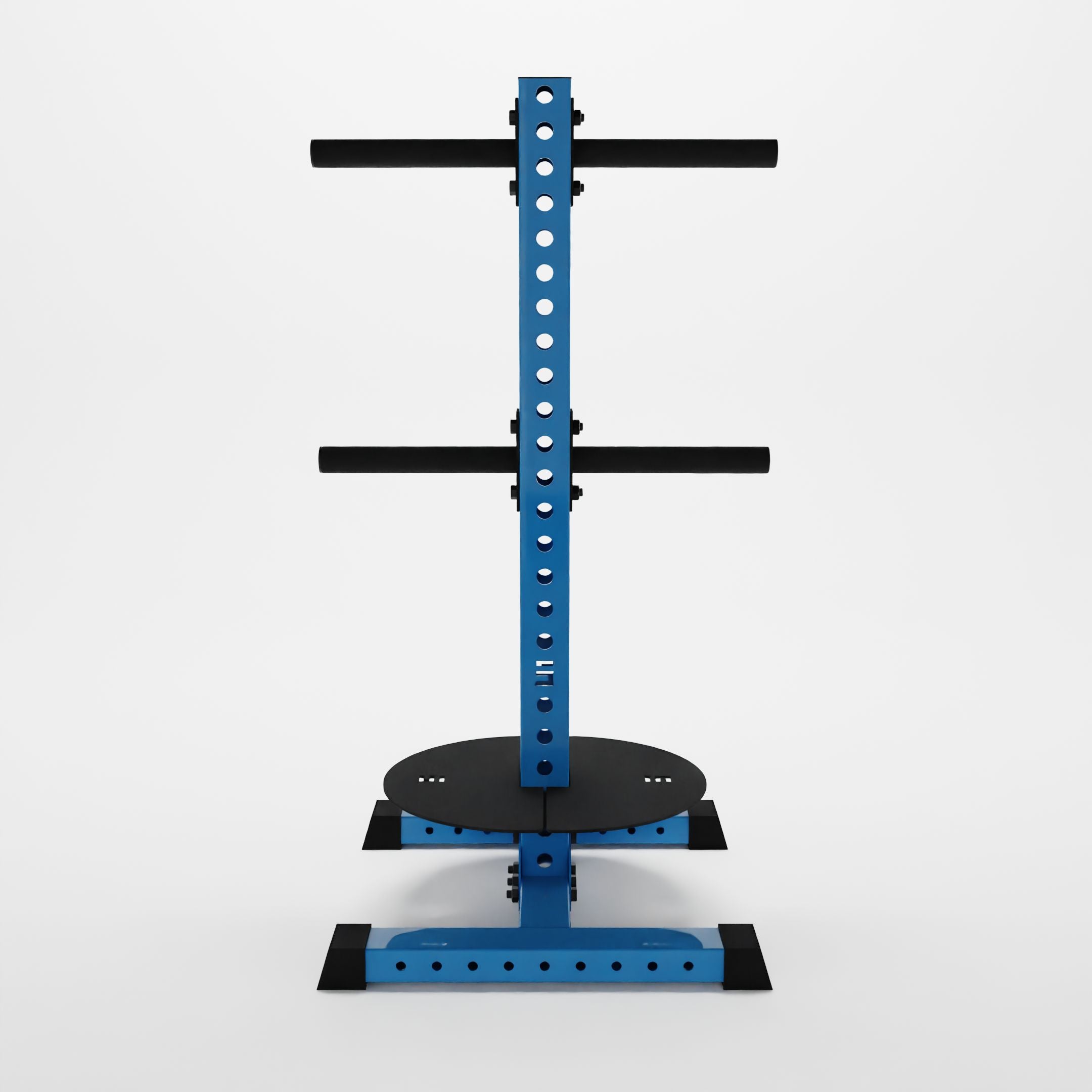 synergy blue alpha pk vertical hybrid plate and kettlebell storage rack