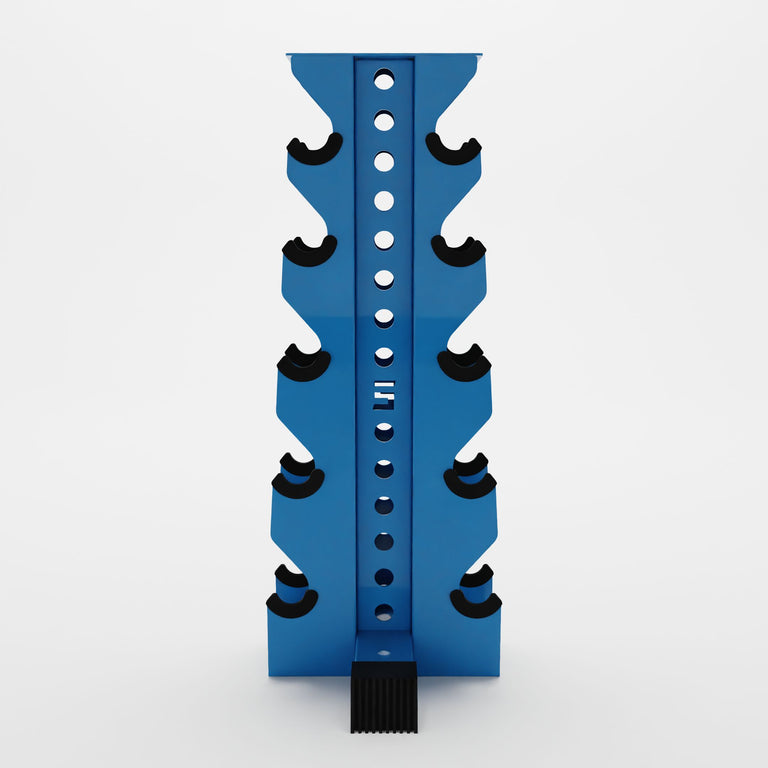 synergy blue bravo 5-tier vertical dumbbell storage rack