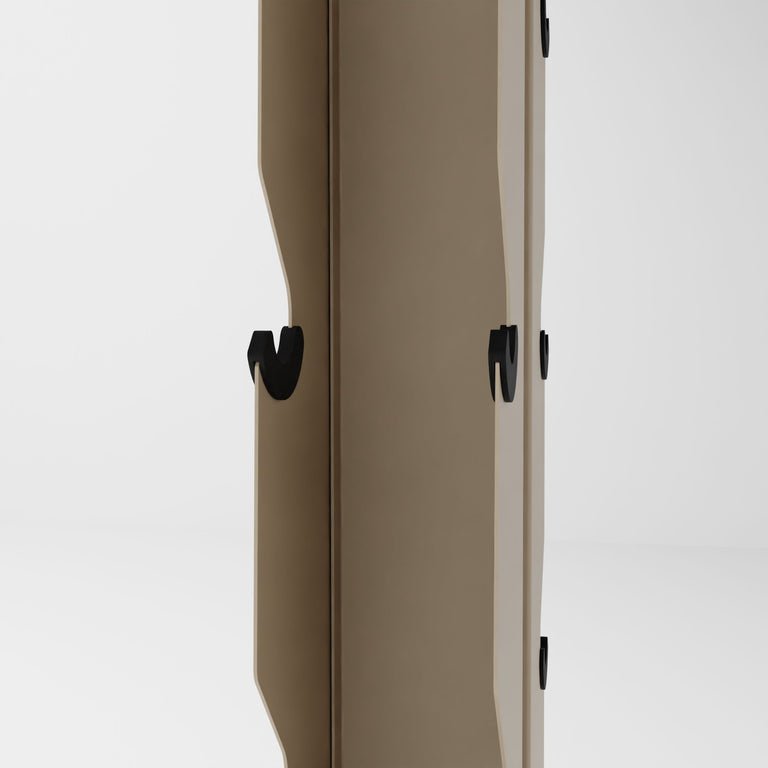 tan alpha elite vertical dumbbell storage rack side profile