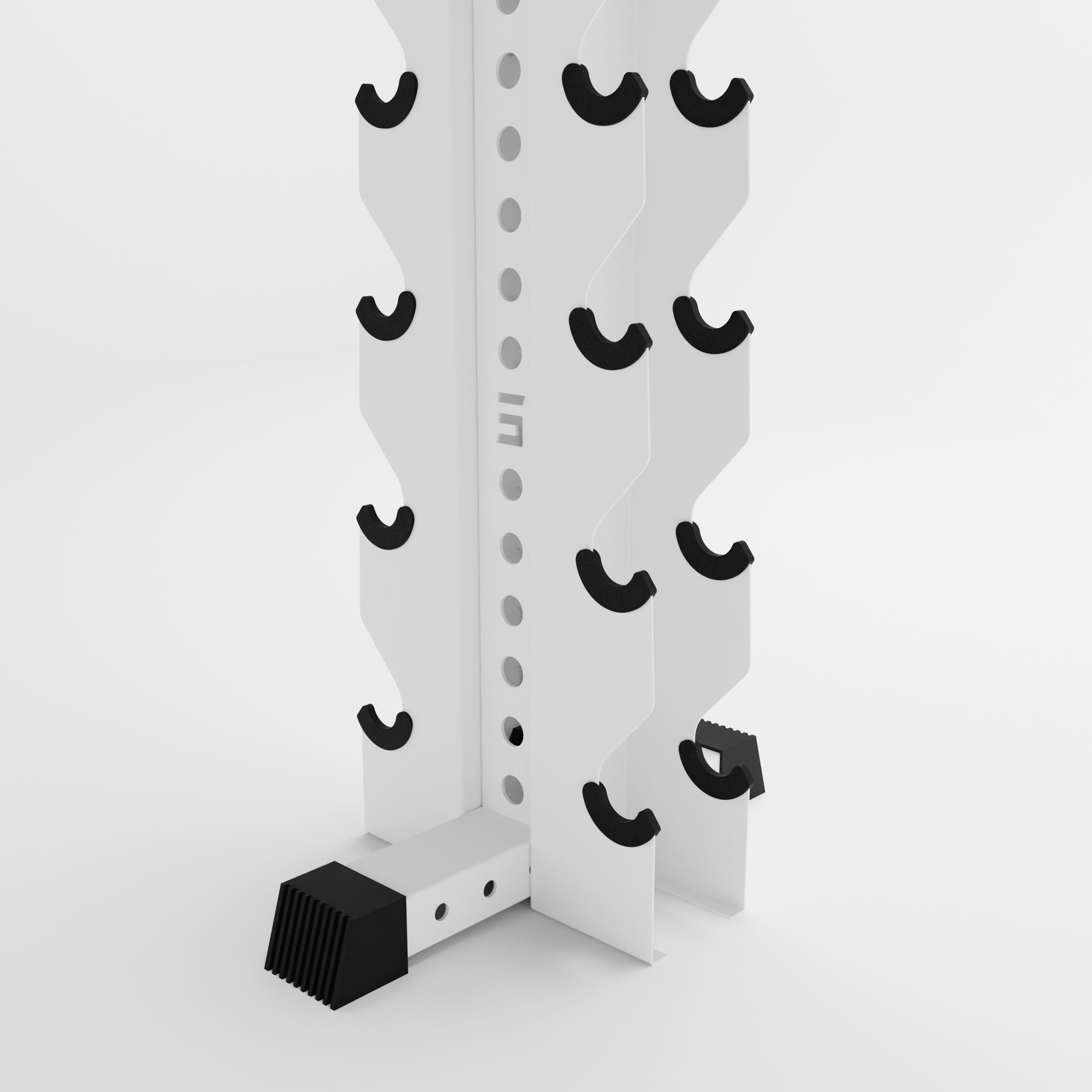 white alpha 8-tier vertical dumbbell storage rack base