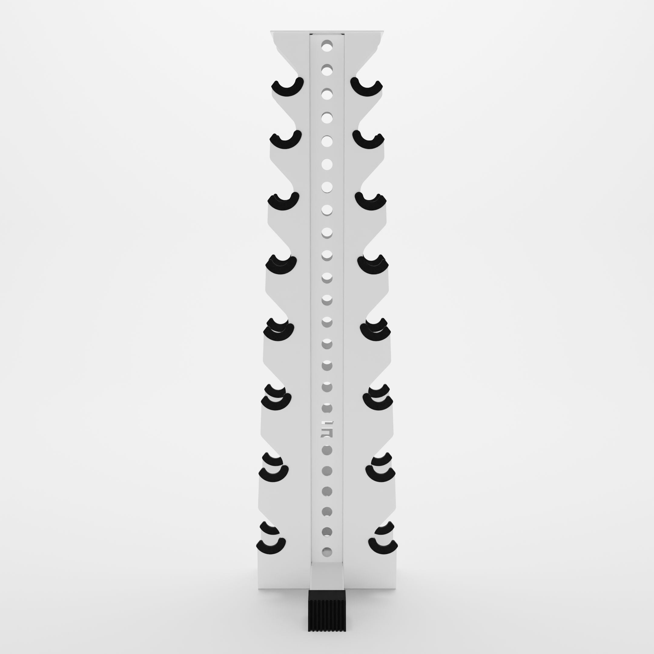 white alpha 8-tier vertical dumbbell storage rack