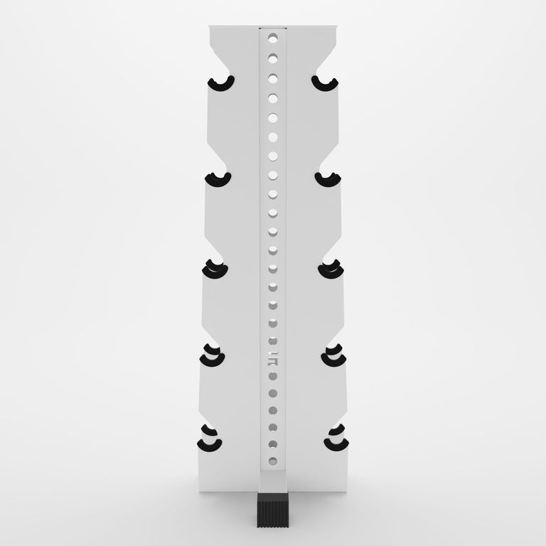 white alpha elite vertical dumbbell storage rack