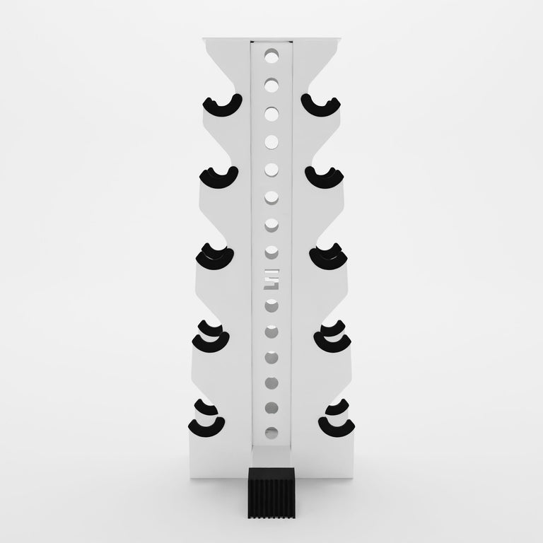 white bravo 5-tier vertical dumbbell storage rack