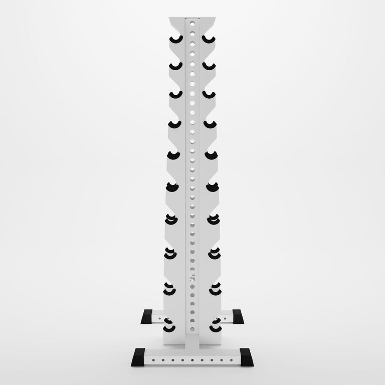 white delta 10-tier vertical dumbbell storage rack