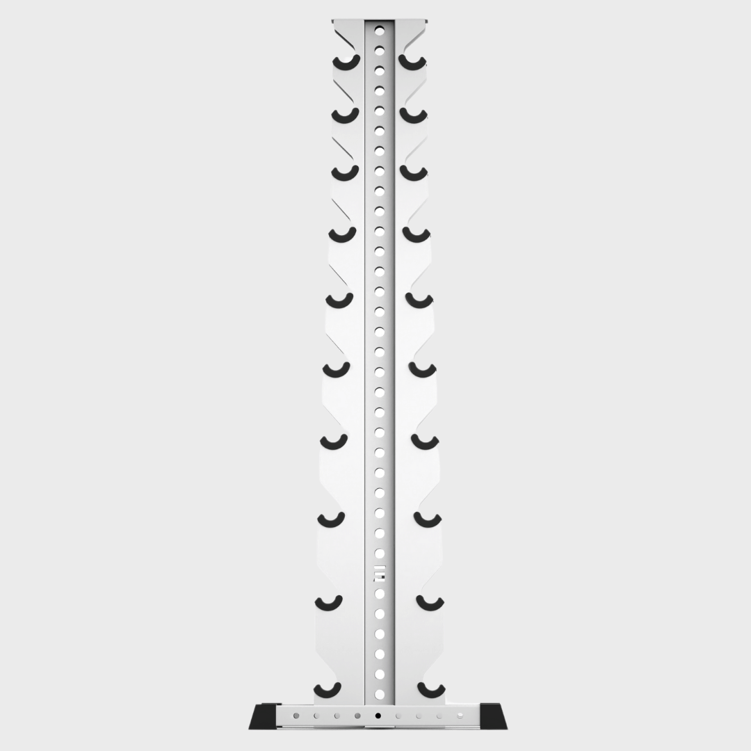 white delta 10-tier vertical dumbbell storage rack