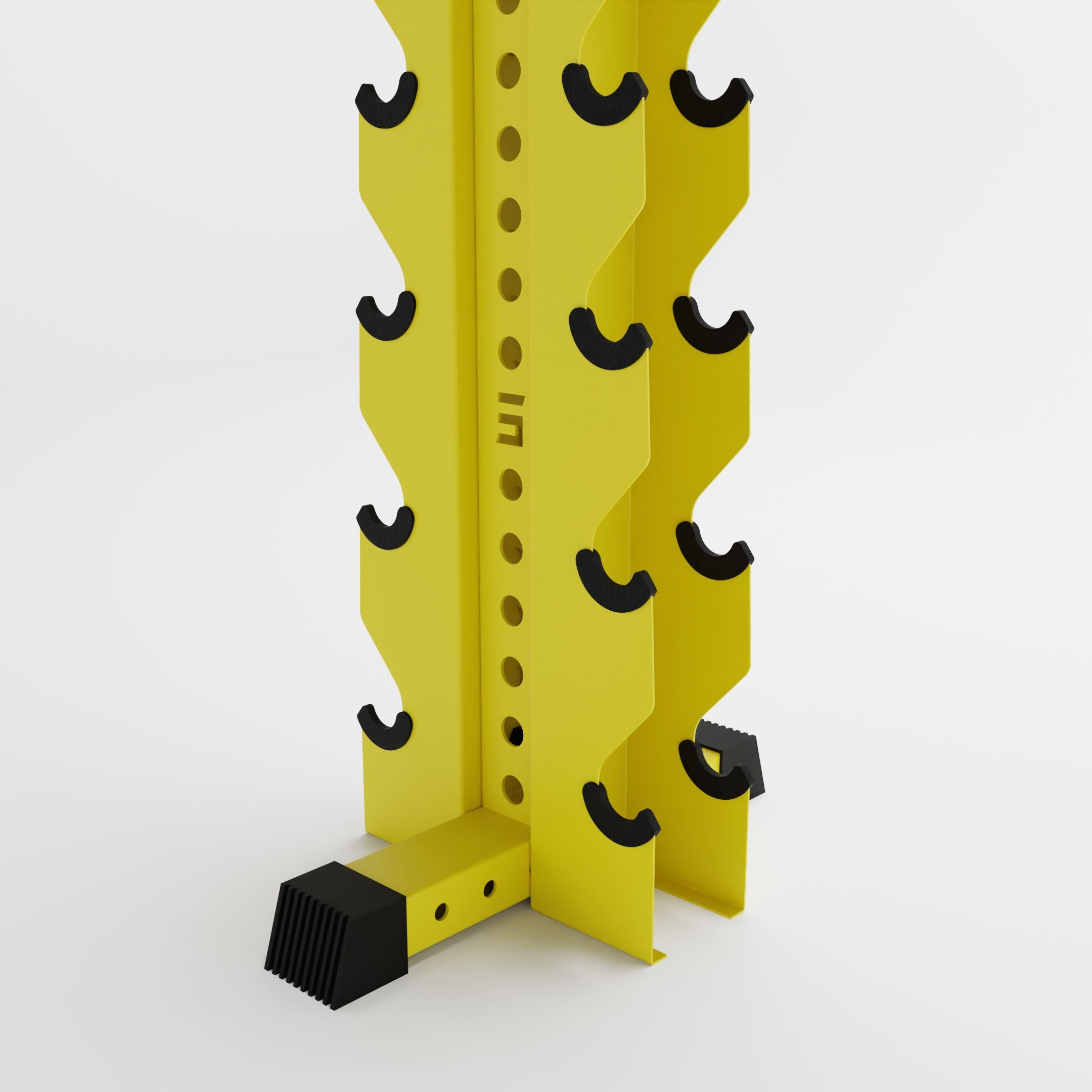 yellow alpha 8-tier vertical dumbbell storage rack base