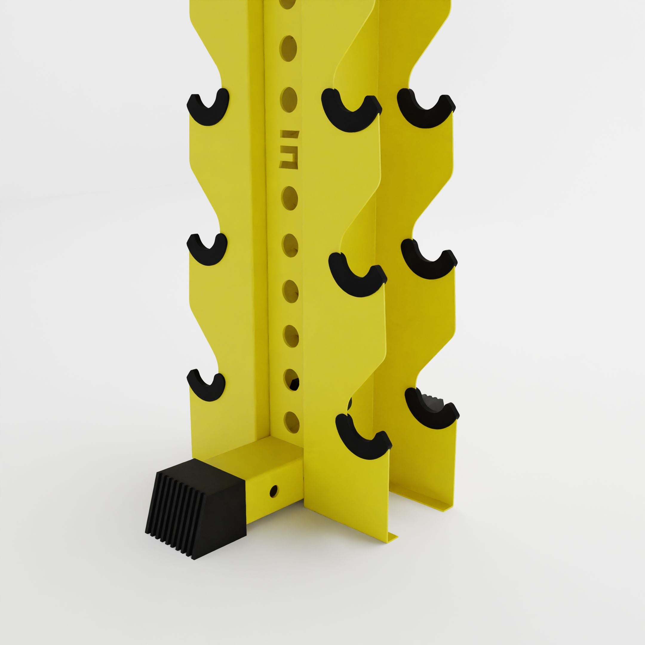 yellow bravo 5-tier vertical dumbbell storage rack base