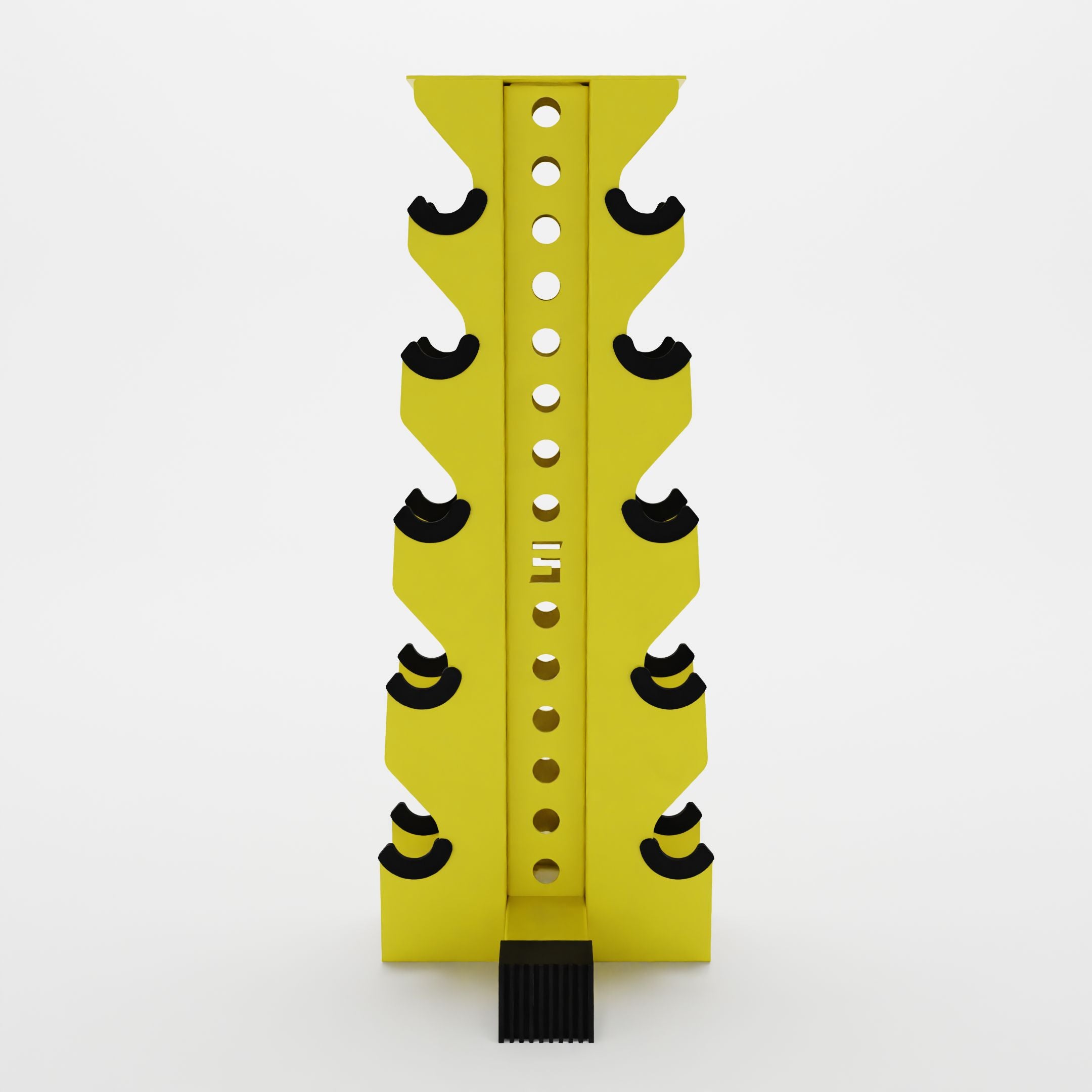 yellow bravo 5-tier vertical dumbbell storage rack