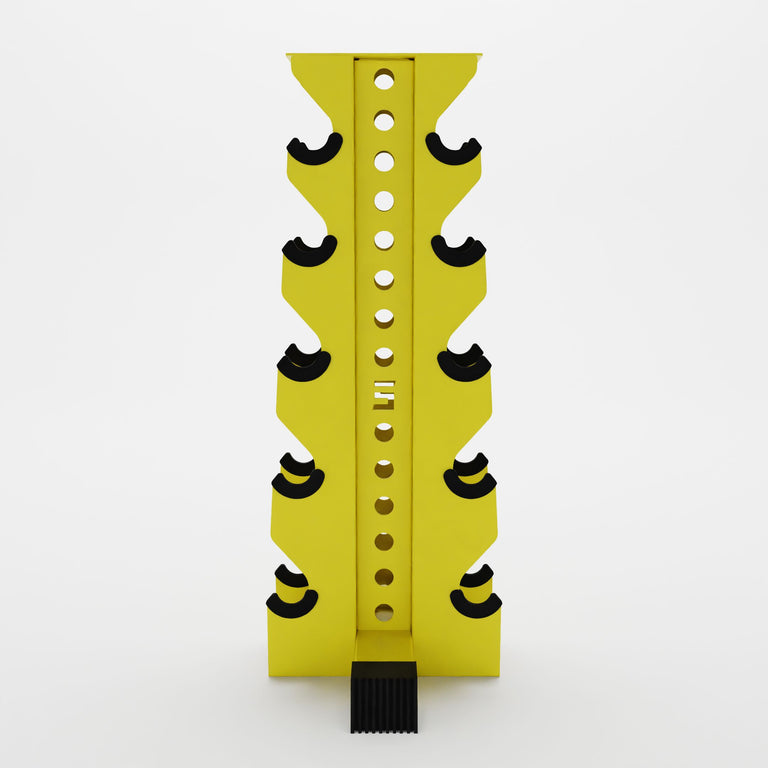 yellow bravo 5-tier vertical dumbbell storage rack