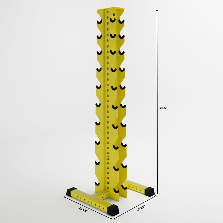 yellow delta 10-tier vertical dumbbell storage rack dimensions