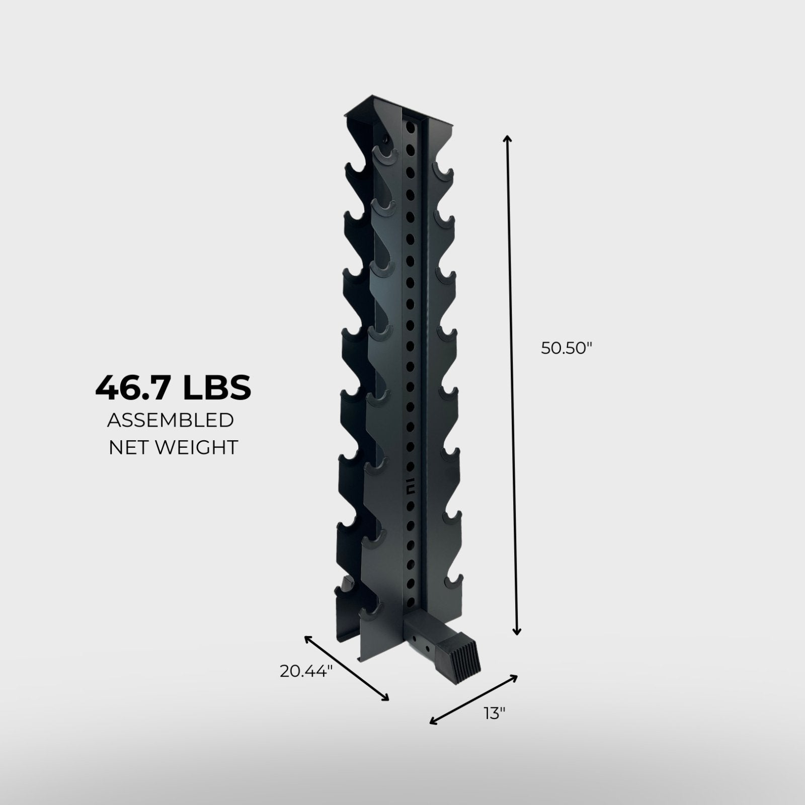 Alpha | 8-Tier Vertical Dumbbell Storage Rack - Synergy Custom Fitness