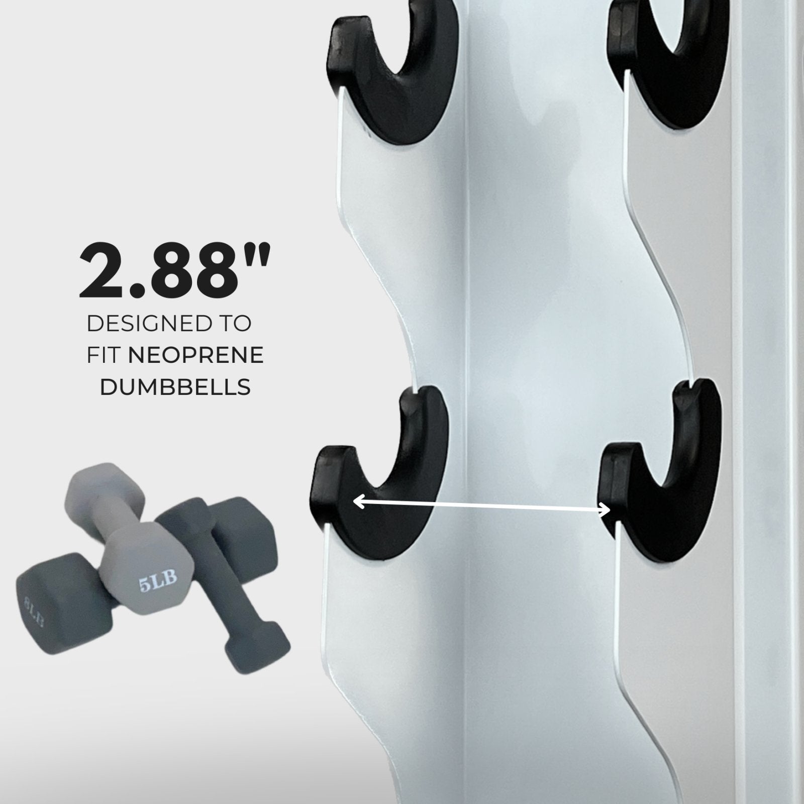 Charlie | 5-Tier Small Vertical Dumbbell Storage Rack DBRK5s - Synergy Custom Fitness
