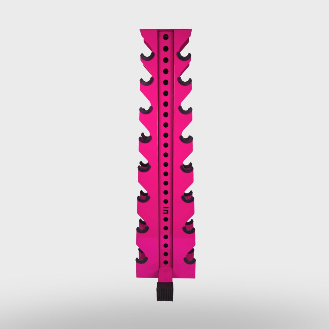 hot pink alpha 8-tier vertical dumbbell storage rack